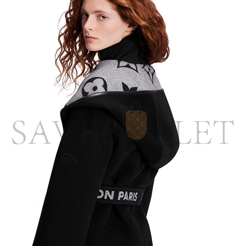 LOUIS VUITTON BELTED DOUBLE FACE HOODED WRAP COAT 1A945S